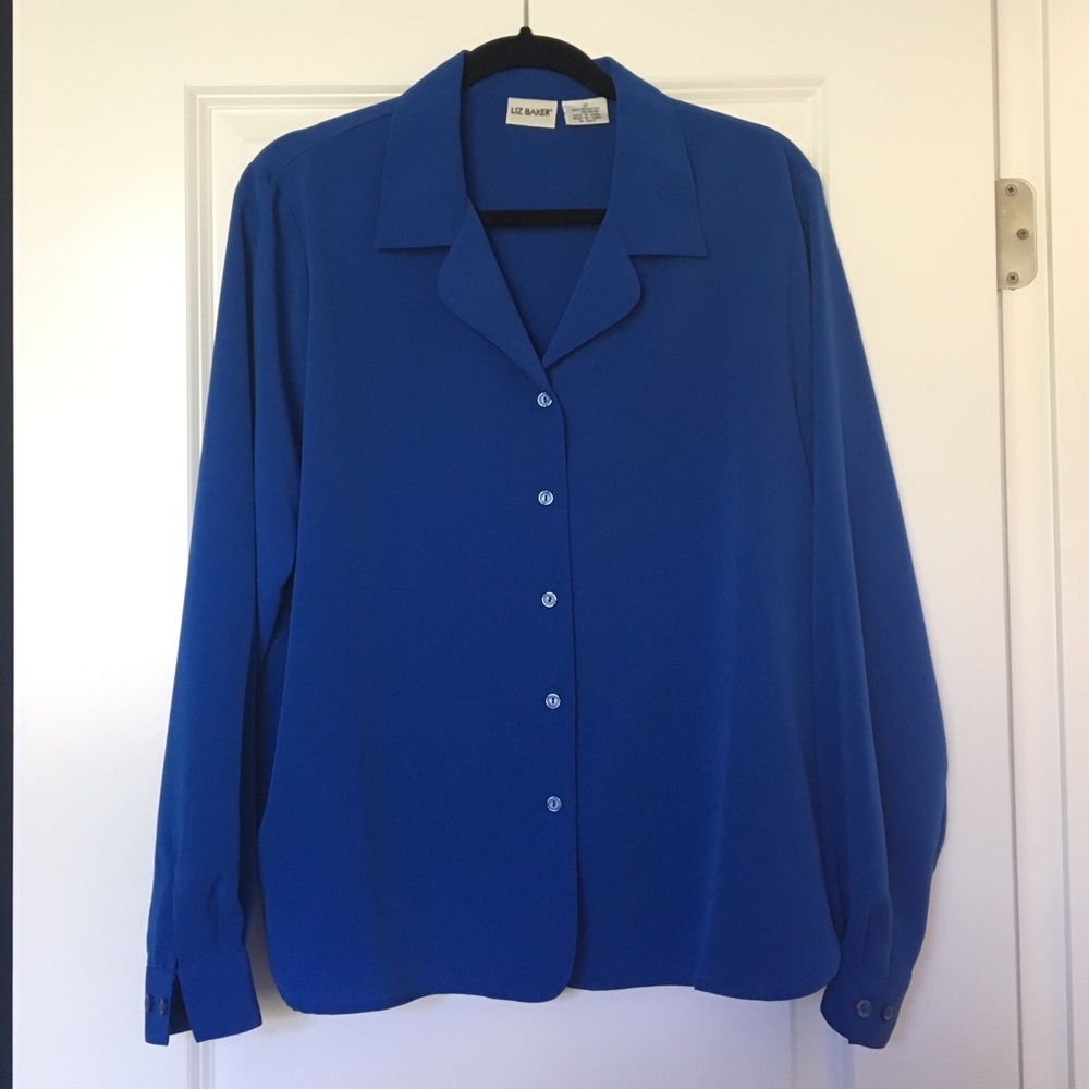 Cobalt blue button down